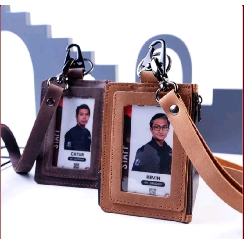 

Gantungan Id card Kulit - Card holder kulit - Nametag kulit asli - Gantungan id card multifungsi