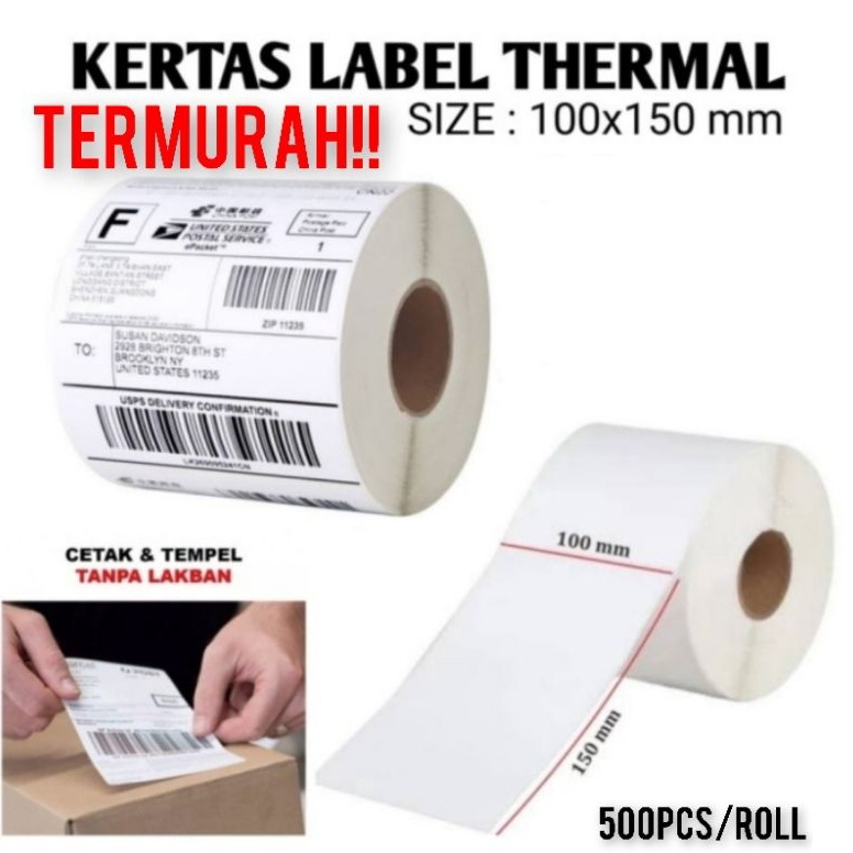 

2.2 HARGA GROSIR LABEL STICKER THERMAL 100 x 150MM ISI FULL 500pcs ALAS PLASTIK TERMURAH_TERBARU...050