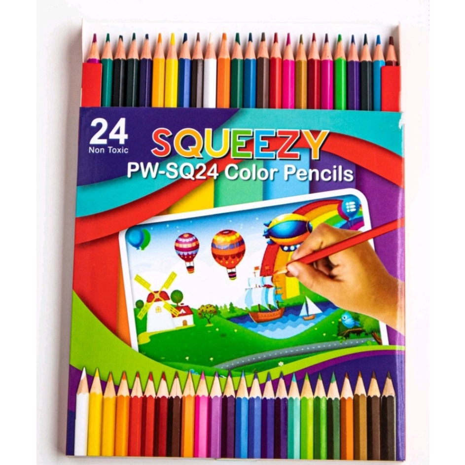 

➷➷✻✫ Pensil Warna Panjang Squeezy 24 Warna / Colour Pencil PW-SQ24