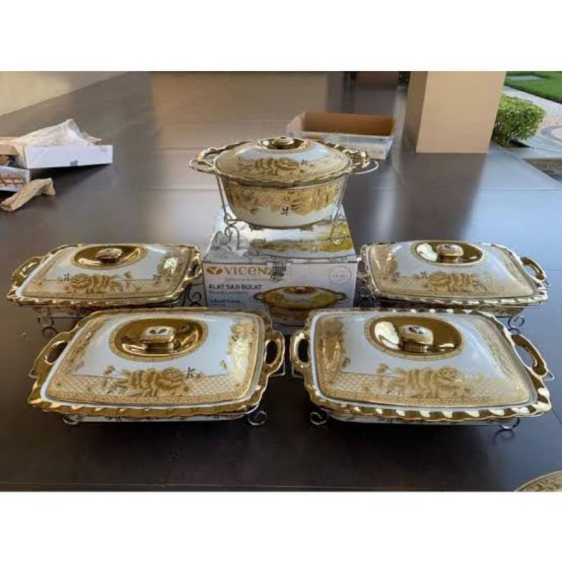 Vicenza - Prasmanan Vicenza Set 5 Pcs - Prasmanan Marble Set - Prasmanan Keramik