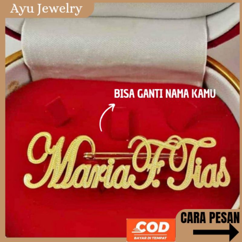 Bros Pin Nama Custom Titanium Bros Hijab Grafir Nama New