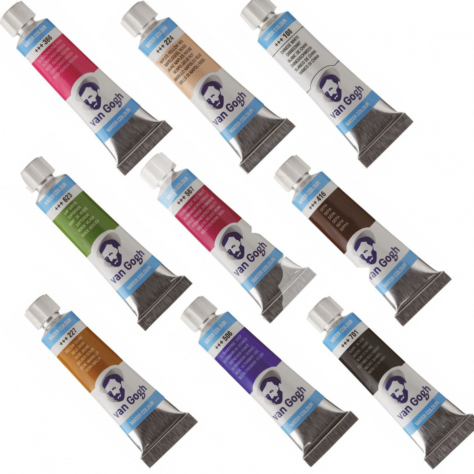 

☋➔✰✪ VAN GOGH WATERCOLOUR TUBE 10ML SERIES 2 (brown,blue,green,black,grey) Bestseller