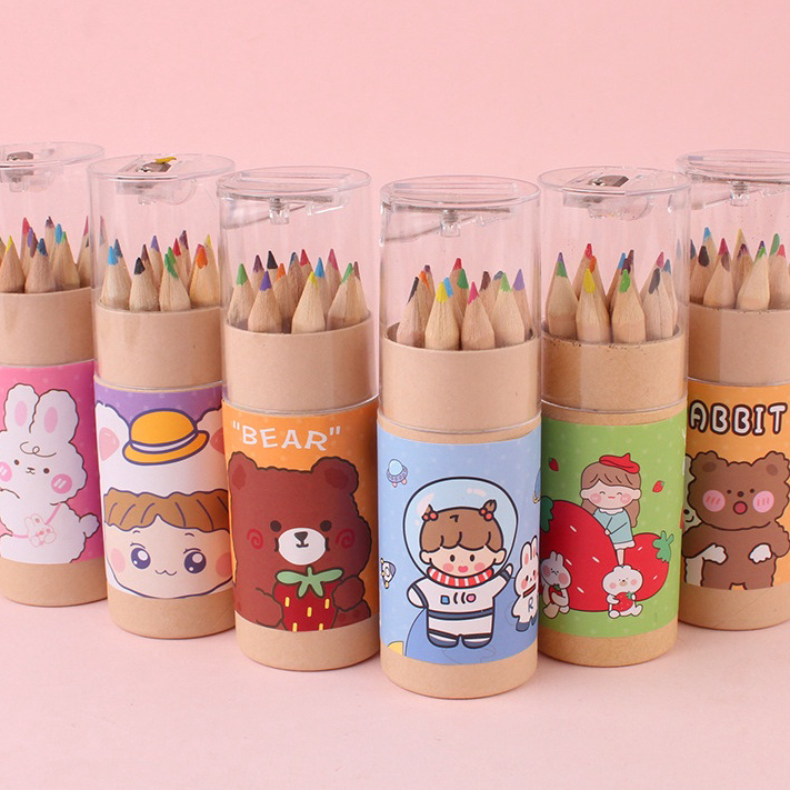 

➱➴≛❉ 1 SET PENSIL WARNA + TEMPAT PENSIL + RAUTAN / PENSIL MELUKIS 1 SET PEN-111 Stock Banyak