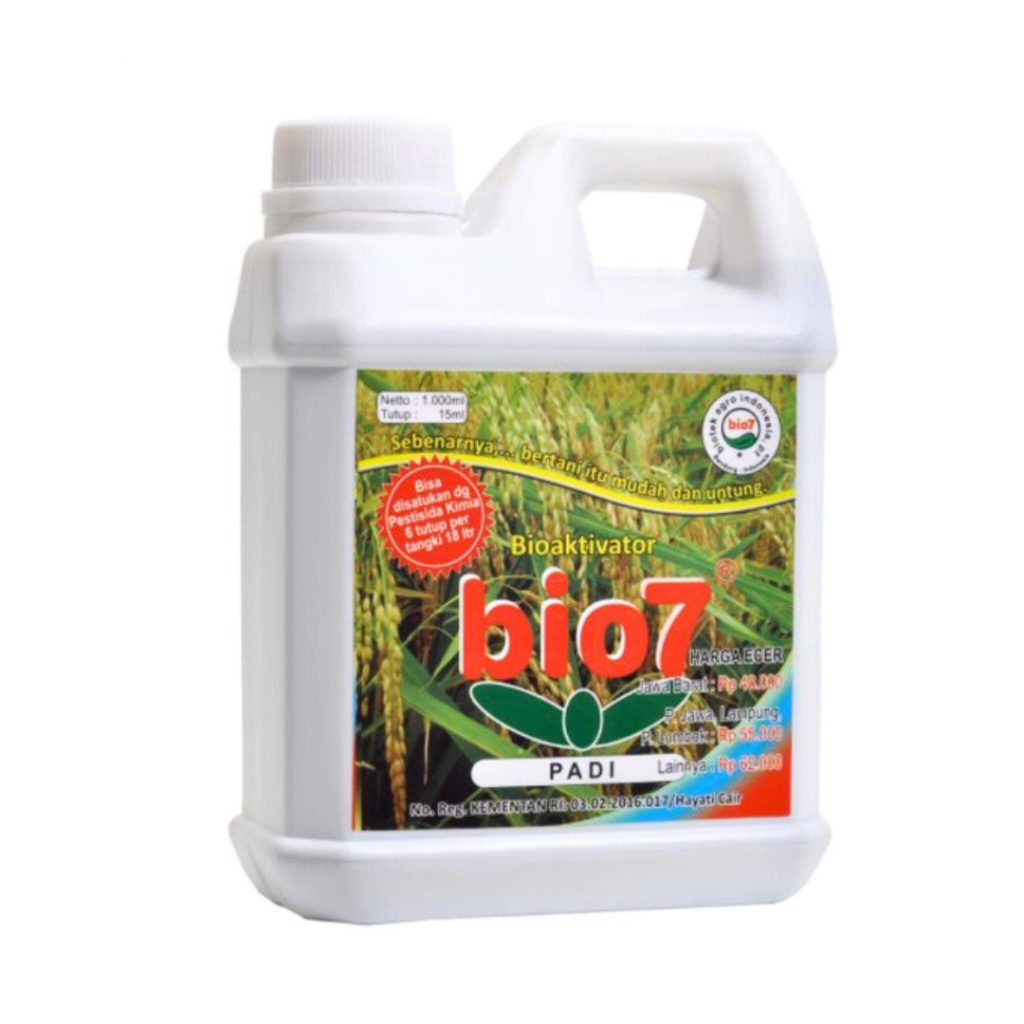 Bio7 Padi Pupuk Organik Cair Hayati Bioaktivator alami Penyubur Padi Kemasan 1 Liter
