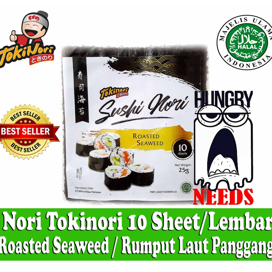 

Ready Stock TOKINORI SUSHI NORI 10 LEMBAR / SHEET - RUMPUT LAUT PANGGANG - ROASTED SEAWEED Terbaru