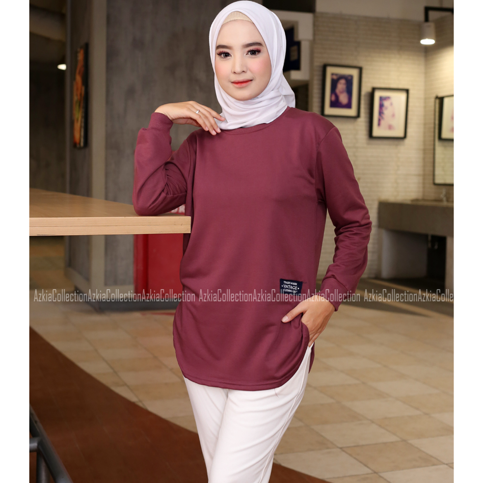 LANGSUNG ATC KAOS WANITA TANGAN PANJANG OVAL