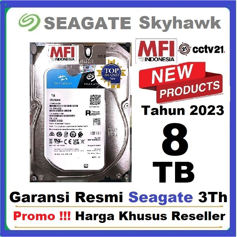 Harddisk Hardisk HDD CCTV New 2023 Seagate Skyhawk 8TB MFI ORIGINAL 100%