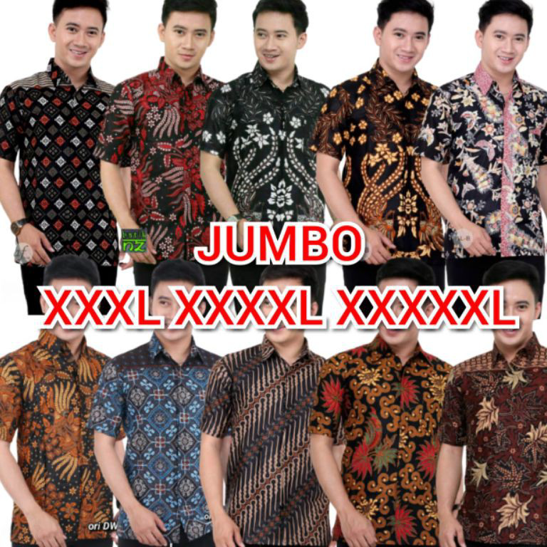 BIG SALE batik pria XXXL XXXXL XXXXXL baju pria jumbo lengan pendek real pic