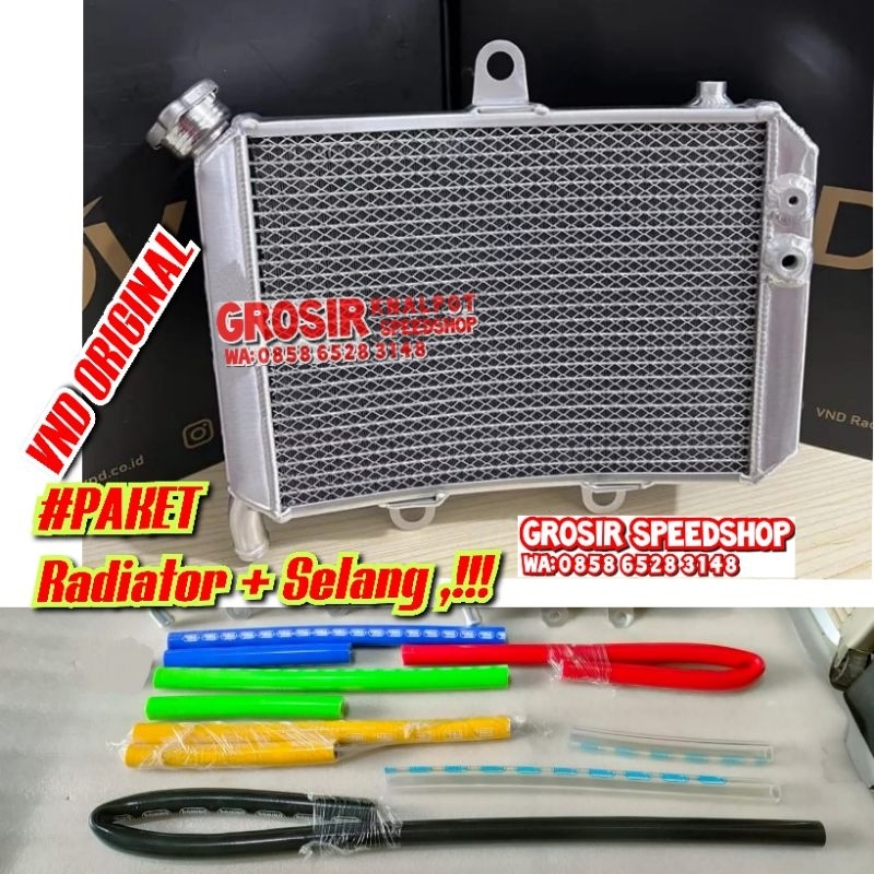 PAKET MURAH Radiator VND ORIGINAL Curve BIG PLUS Selang Set Atas bawah New Model Gambot melengkung L
