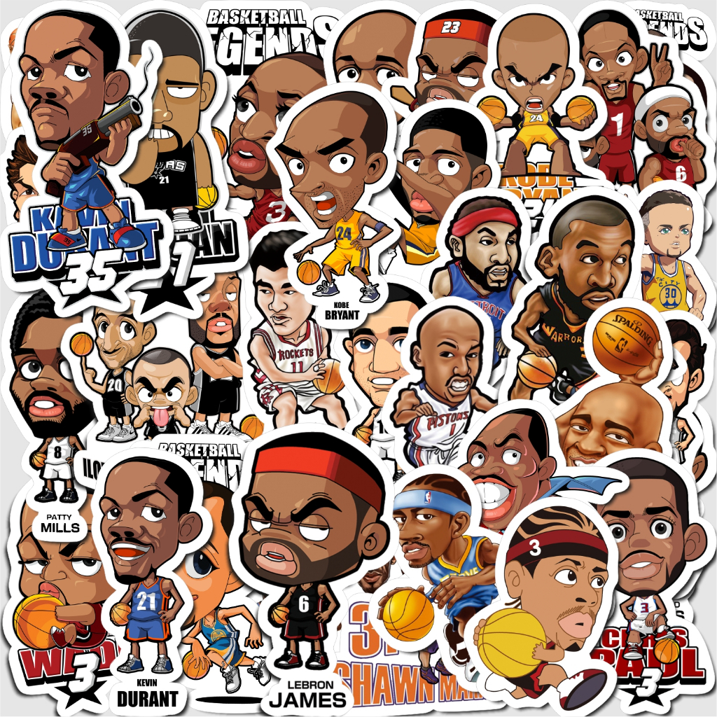 

Stiker Pack NBA Cartoon Kartun NBA Vinyl Waterproof Anti Air Dekorasi Club Basket Buku Journal Koper Motor Casing HP Laptop Tumbler Botol Minum