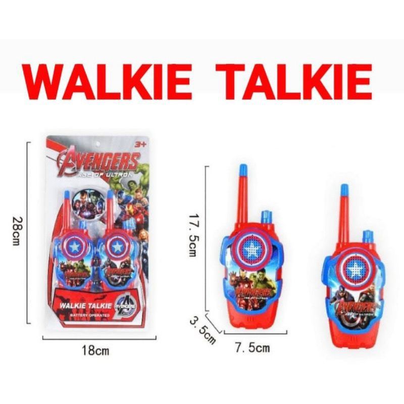 Walkie Talkie Avenger, Kuromi, Spiderman, Poli/ Mainan Anak HT Gambar Random isi 2 Pcs