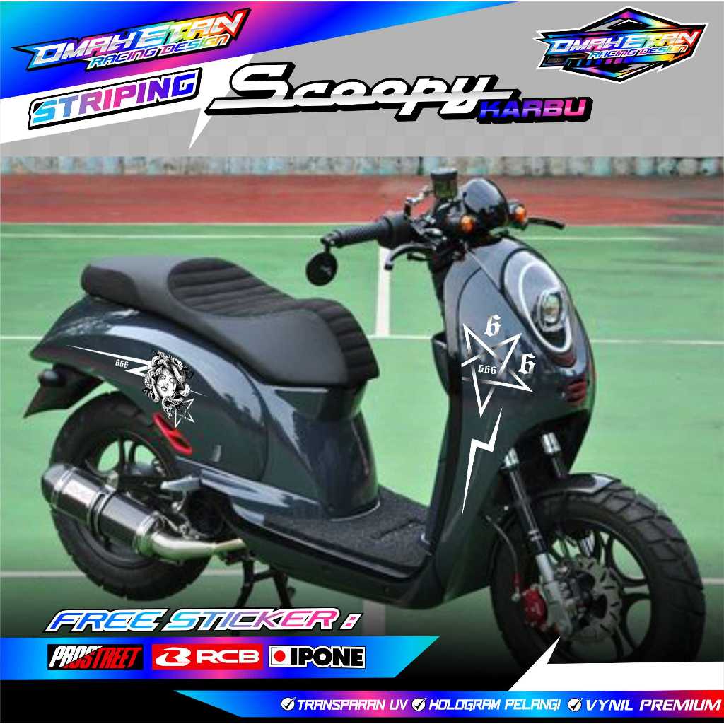STRIPING VARIASI HONDA SCOOPY KARBU / STICKER LIST VARIASI MOTOR HONDA SCOOPY LAMA