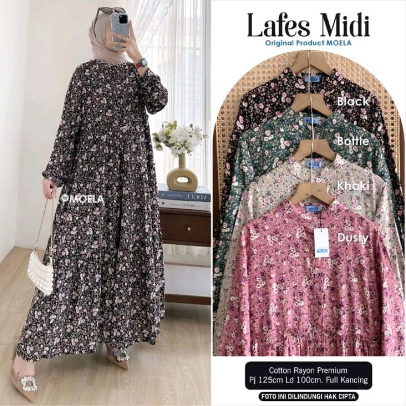 LAFES MIDI MIDI RAYON MOTIF BUNGA READY ORI MOELA