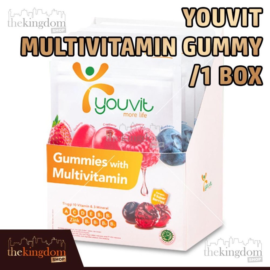 

Youvit Multivitamin Gummy 7 Days Adult Box Isi 6 Sachet Vitamin Dewasa Superberries Imun Tubuh