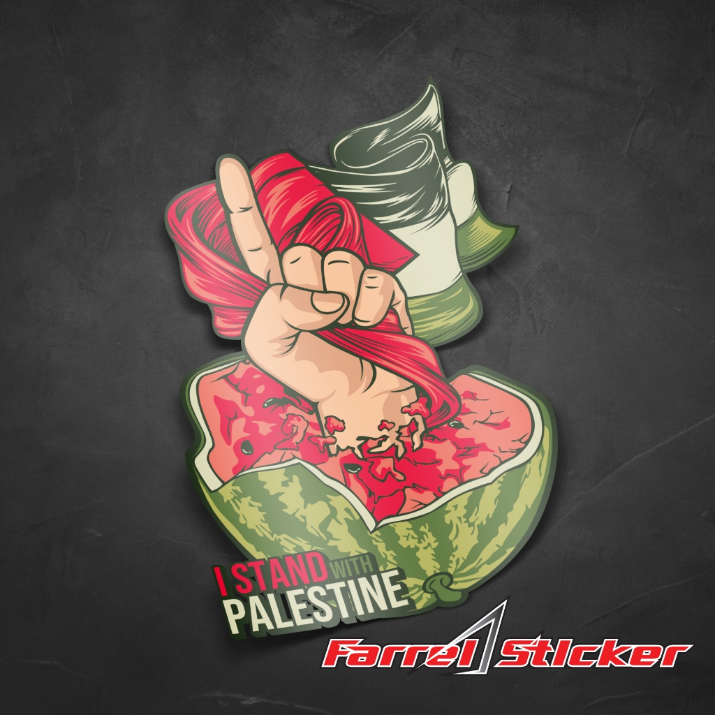 

Sticker I Stand With Palestine STIKER Palestina UV DTF timbul