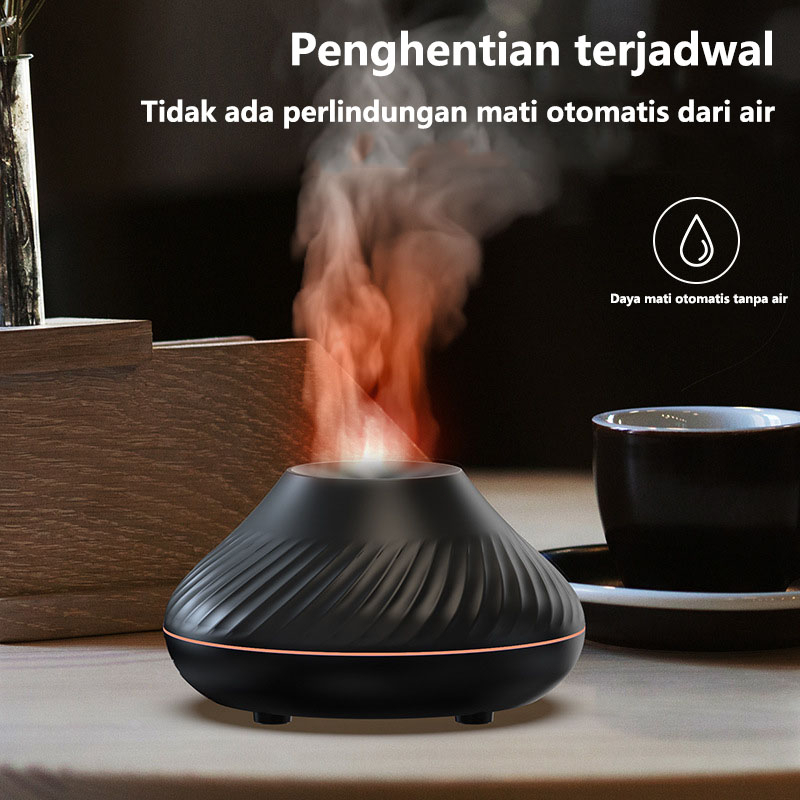 Pewangi udara pembuat uap berapi berukuran kecil, lampu suasana api simulasi berwarna-warni, pengharum udara, dan dapat diisi ulang melalui USB.