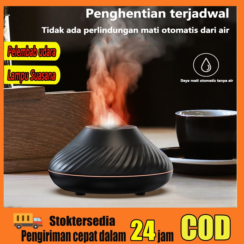 Pewangi udara pembuat uap berapi berukuran kecil, lampu suasana api simulasi berwarna-warni, pengharum udara, dan dapat diisi ulang melalui USB.