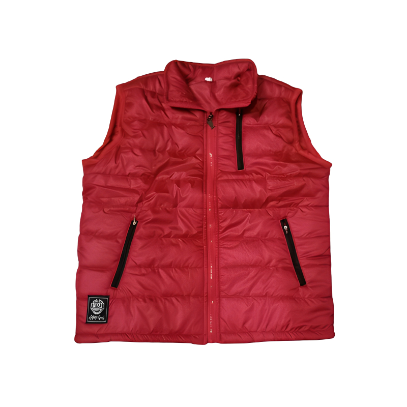 Vest Jaket Gelembung Polos Merah Maroon Unisex Pria Wanita