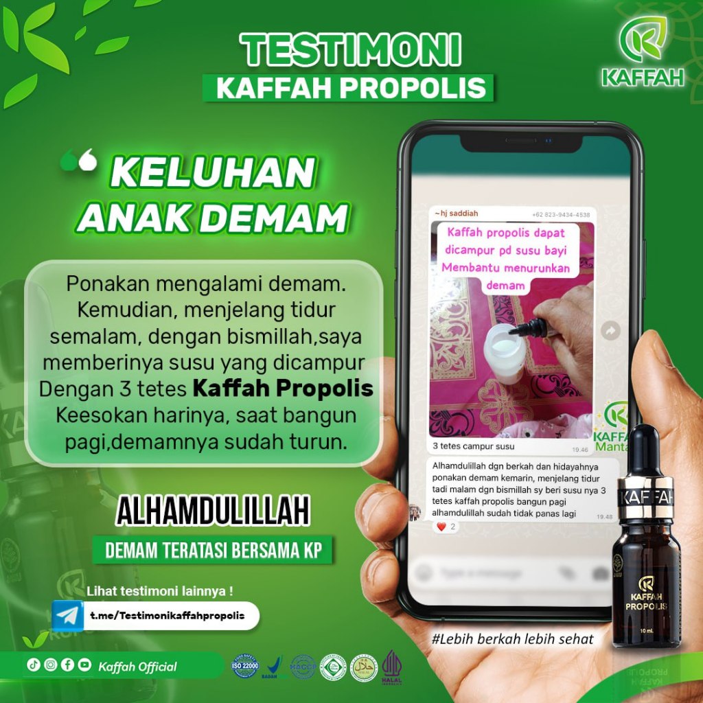 Herbal Tipes Tipus Deman untuk anak dan dewasa Kaffah Propolis