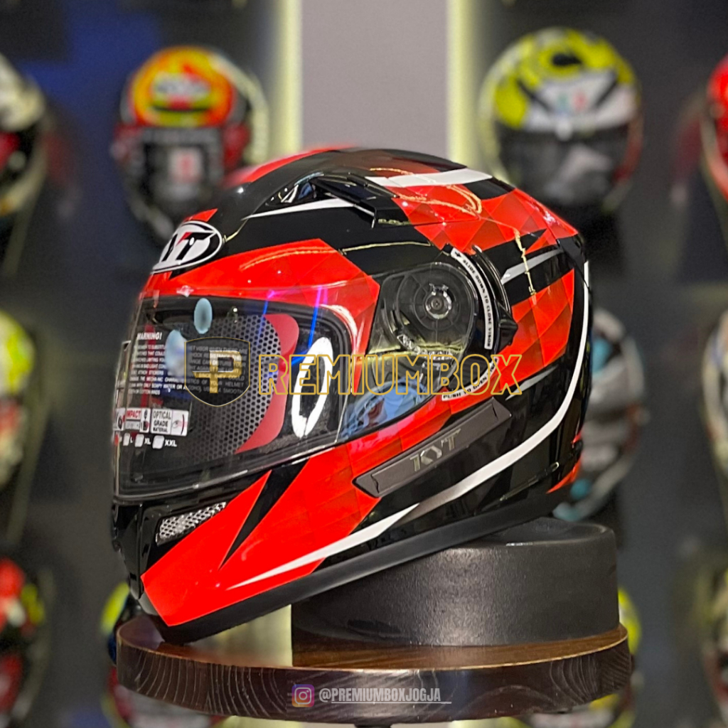 HELM KYT K2 RIDER DIAMOND - Black Red | Kyt K2 Rider Diamond Black Red Helm Full Face Merah Hitam