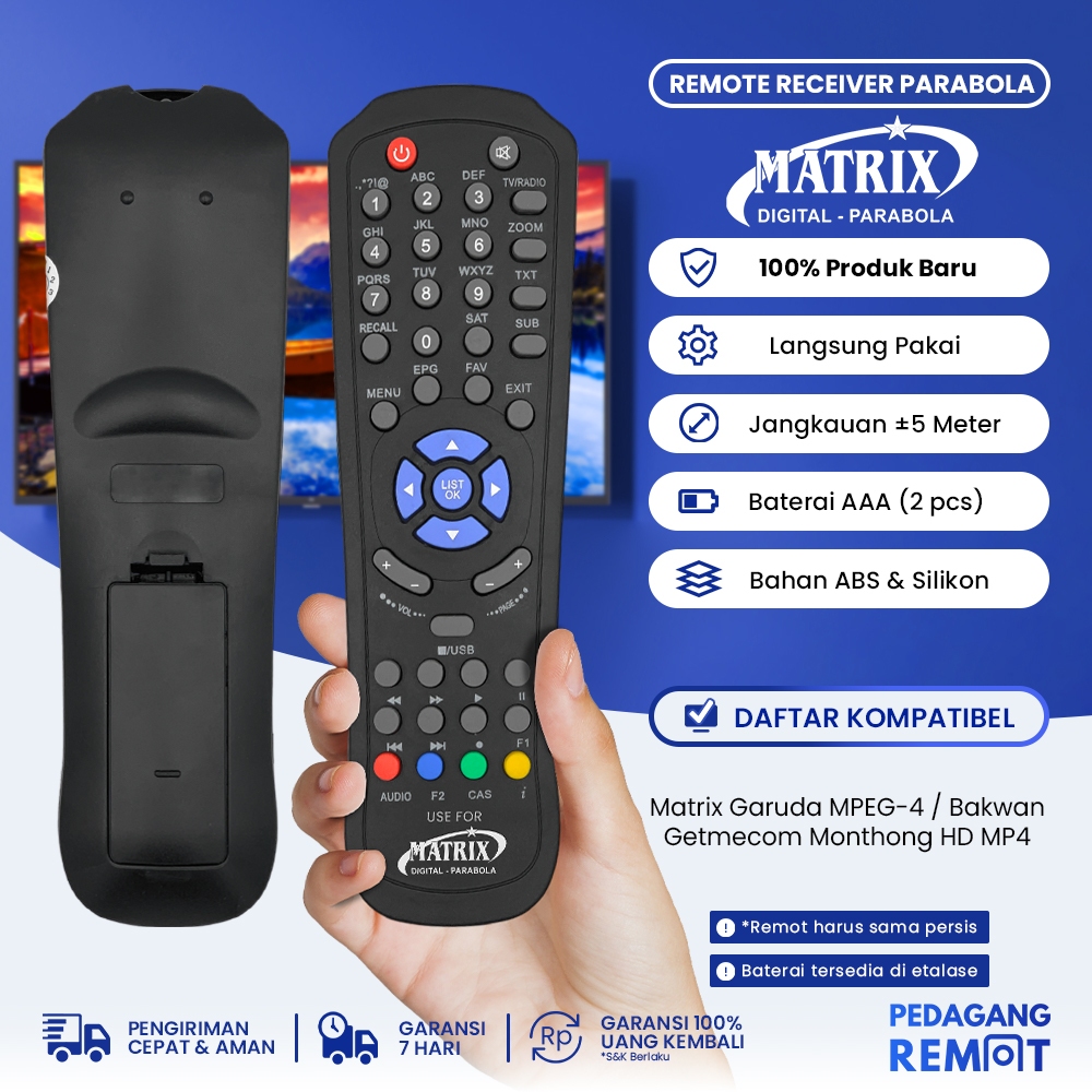 Remot Remote Receiver Parabola Matrix Garuda MPEG-4 / Bakwan / Getmecom Monthong HD MP4.