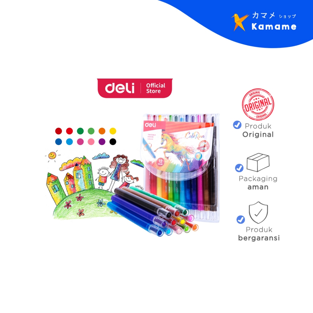 

Deli Twistable Crayon - 12 Warna C204-03 - Kamame