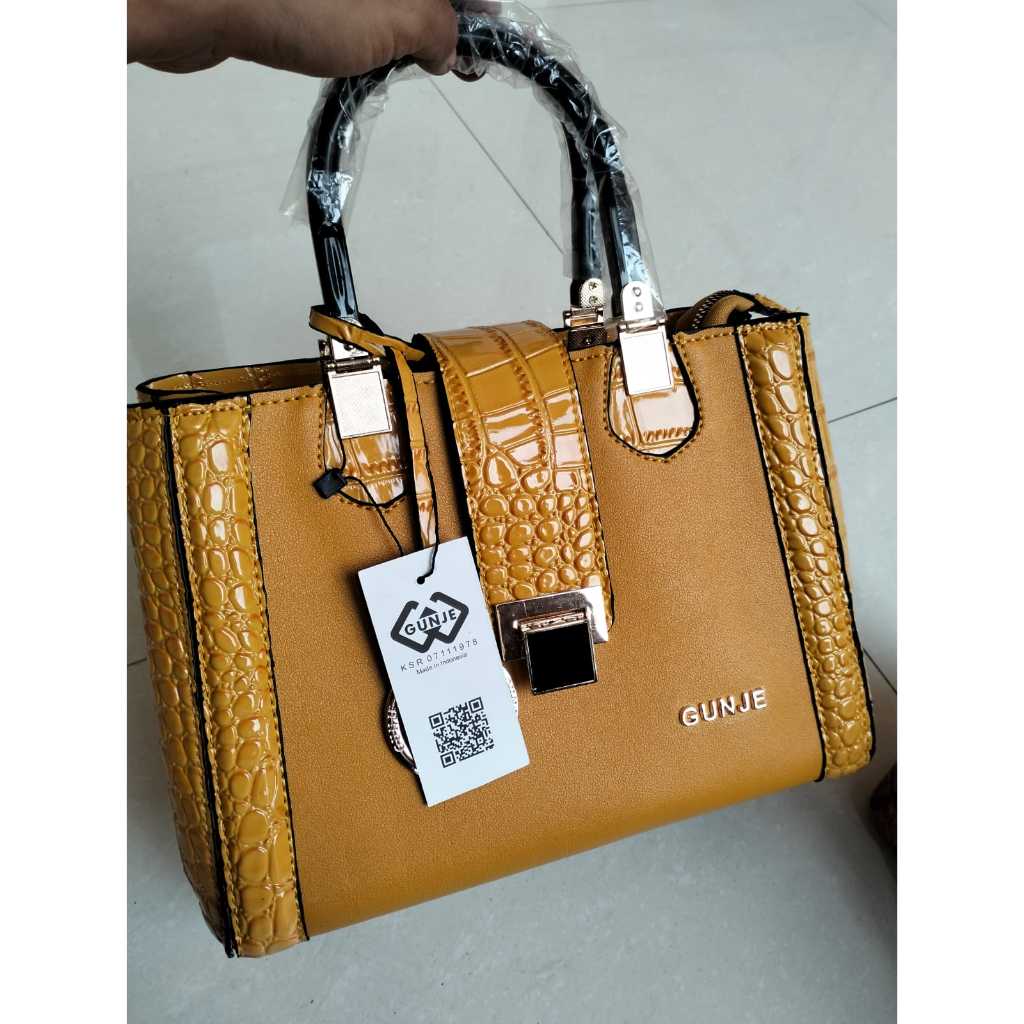 PROMO TERBARU TAS ORIGINAL GUNJE WANITA KULIT BUAYA ELEGAN