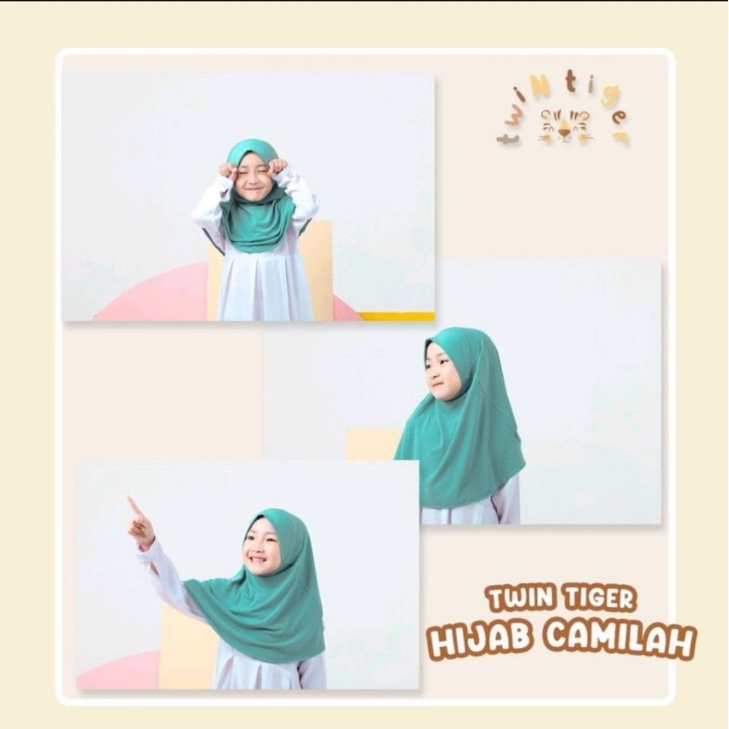 RJ4 Twin Tiger Jilbab Anak Instan Katun Jersey PremiumTwin Tiger HIJAB AISYAH Bergo Kerudung Cewek