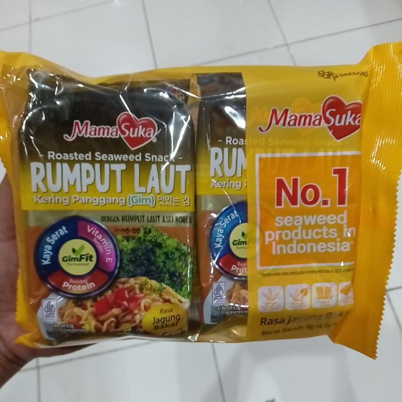 

Mahbubah - Mama Suka 4.5 g @2 pcs Rumput Laut Kering Panggang Rasa Jagung Bakar