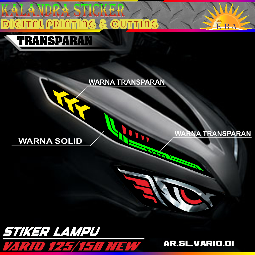 STIKER VARIASI LAMPU ALIS MOTOR VARIO 125 150 NEW 01