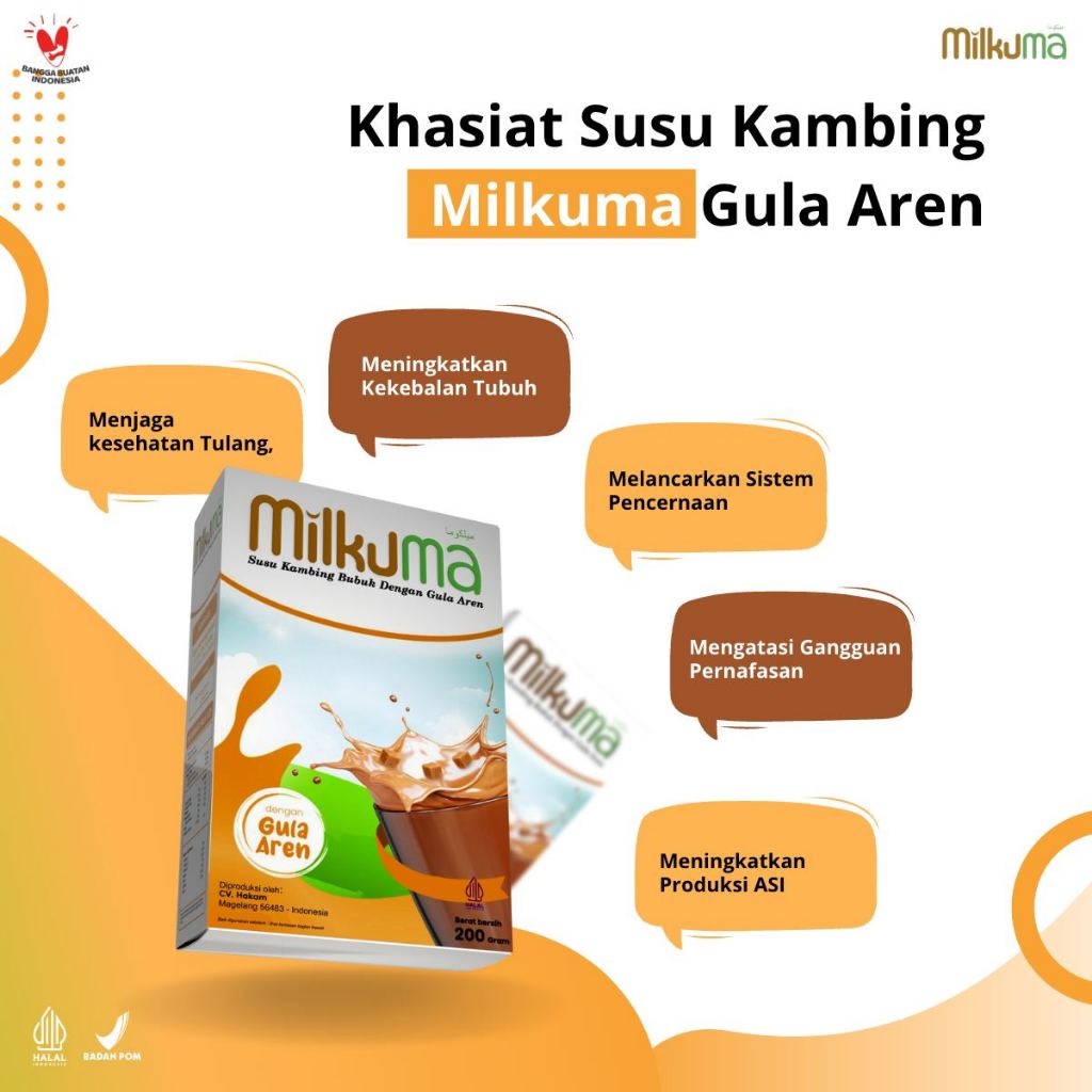 

Susu Kambing Etawa Milkuma Terbaik Dengan Gula Aren 200 GR