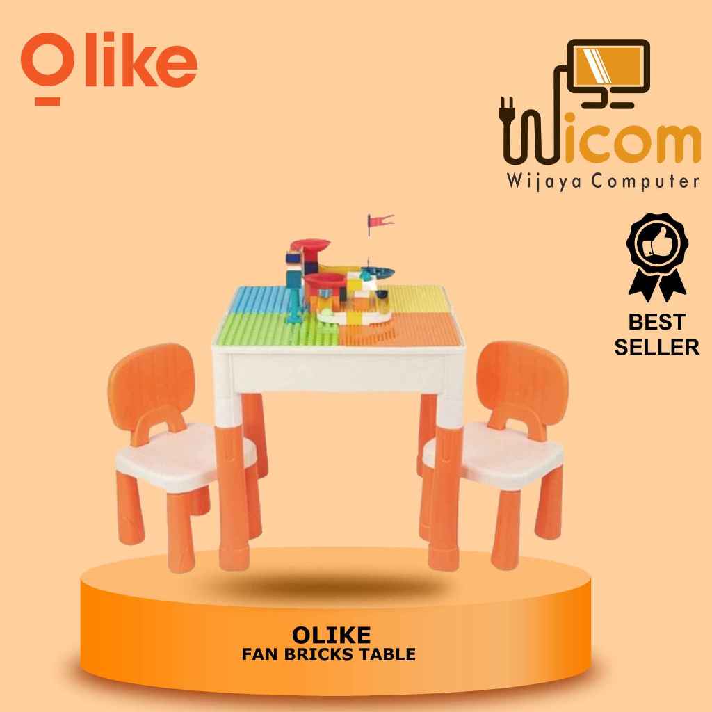 Olike fun bricks table meja belajar dan meja bermain original orange