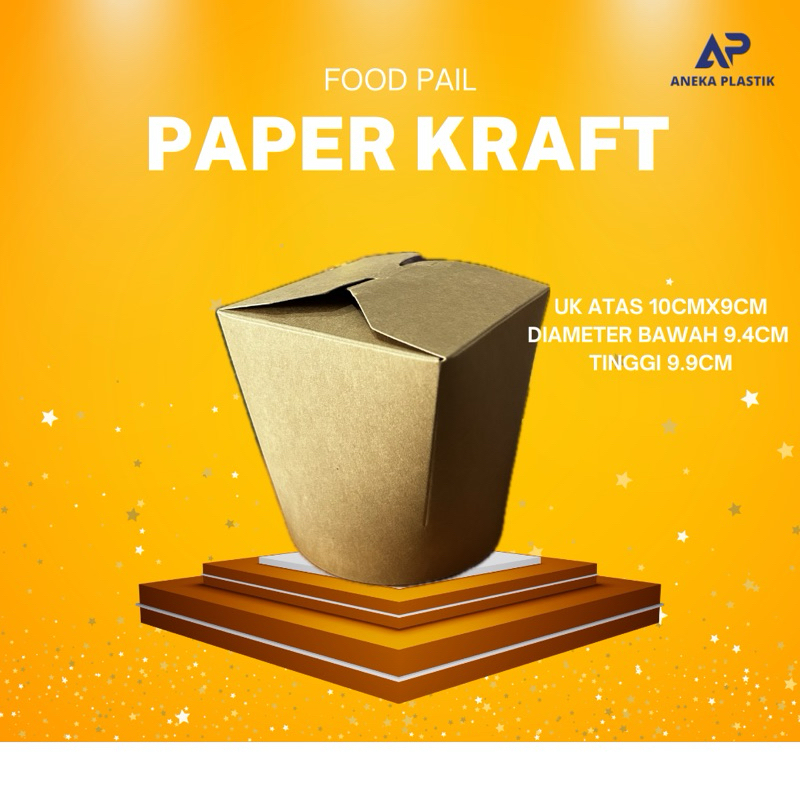FOOD PAIL PAPER KRAFT RICE BOX LAMINASI DOFF (SATUAN)