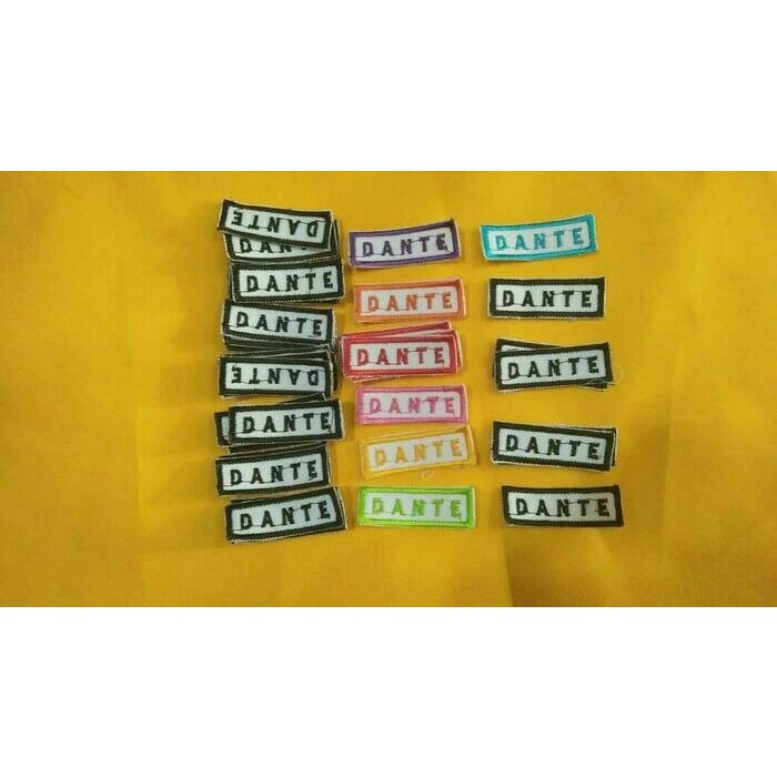 LABEL NAMA BORDIR / LABEL NAMA BAJU PAKAIAN SERAGAM / harga grosir / kualitas terbaik /harga murah m