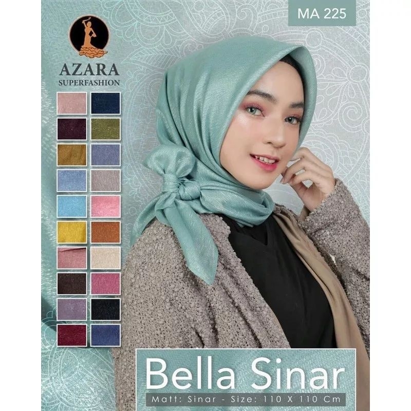 Hijab segiempat terkini glowing, Azara bella sinar
