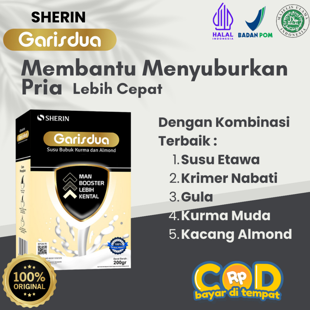 

SHERIN Susu Garis Dua For Man - Susu Untuk Meningkatkan Kesuburan Pria - Original dan Sudah BPOM