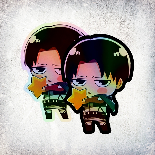 

STICKER HOLOGRAM ANIME CHIBI LEVI ACKERMAN ATTACK ON TITAN (SHINGEKI NO KYOJIN)