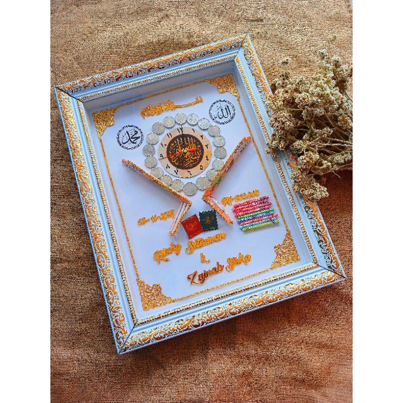 MAHAR BINGKAI JKUEAN 30X40 MOTIF GOLD (BISA REKUES)