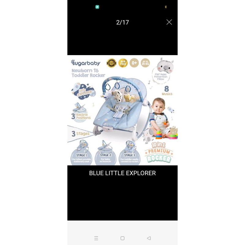 sugarbaby 10 in 1 premium rocker bouncer