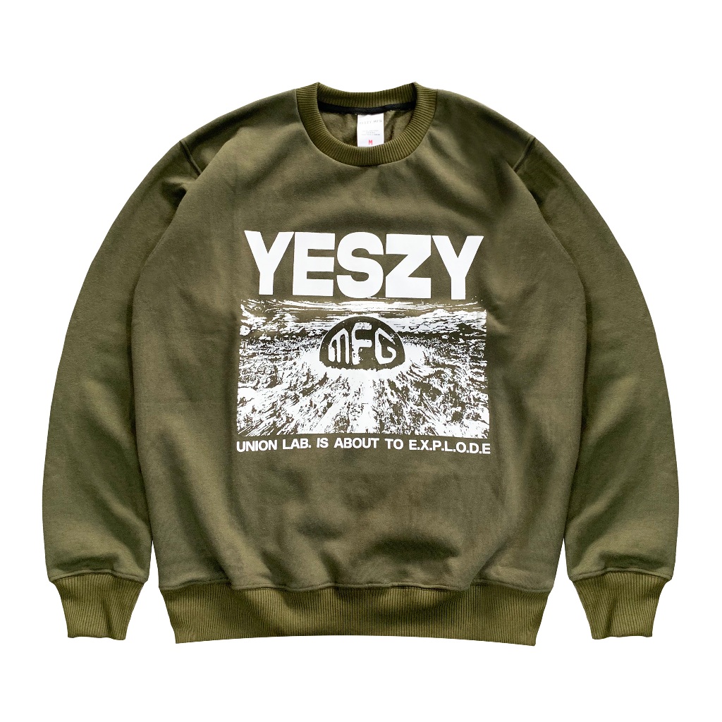 YESZY.MFG Explode Olive Crewneck