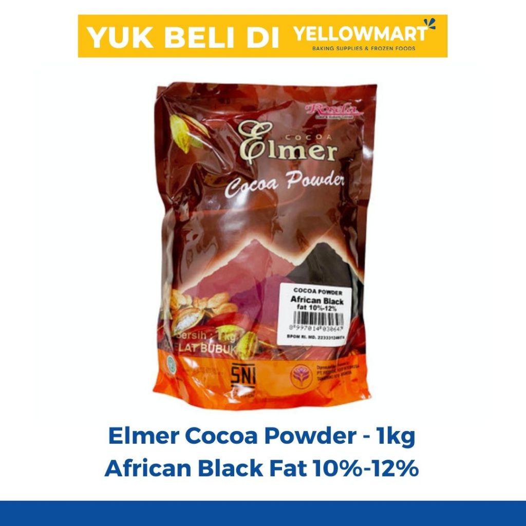 

Elmer Cocoa Powder 1kg - African Black Fat 10%-12% - Cokelat Bubuk