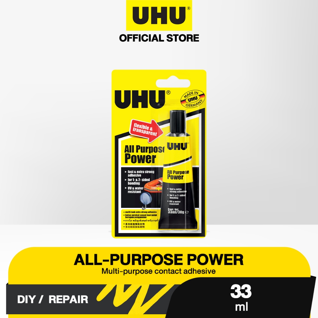 

Lem Serbaguna Water Resistant UHU All Purpose Power 33 ml