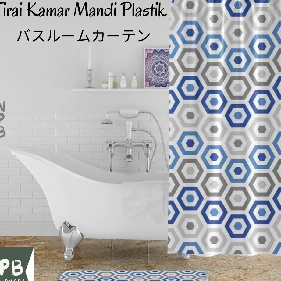 Serba Murah Tirai Kamar Mandi Plastik - Gorden Kamar Mandi