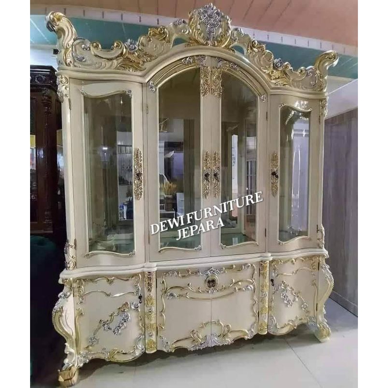 lemari pajangan lemari hias furniture Jepara