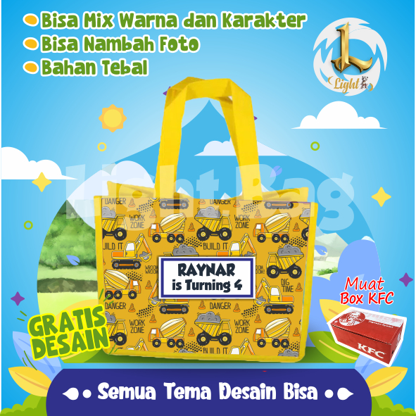 

TAS SOUVENIR ULTAH ESKAVATOR CUSTOM / TAS SOUVENIR PREMIUM / GRATIS DESAIN / BONUS FOTO ANAK / GOODIE BAG CUTE ESKAVATOR / TAS ULANG TAHUN ESKAVATOR / TAS ULTAH CUSTOM / TAS SOUVENIR 2 HARI JADI / TAS ULTAH / TAS ULANG TAHUN / BISA TAMBAH FOTO ANAK