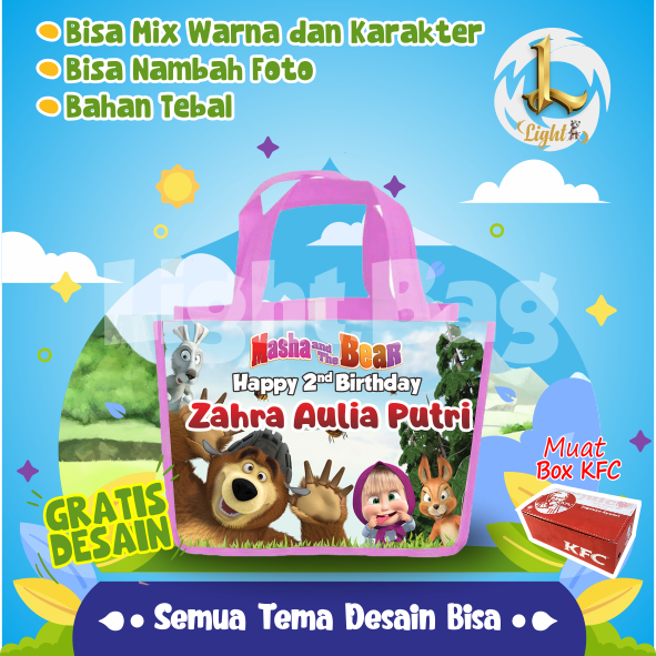 

TAS SOUVENIR ULTAH MASHA AND THE BEAR CUSTOM / TAS SOUVENIR PREMIUM / GRATIS DESAIN / BONUS FOTO ANAK / GOODIE BAG CUTE MASHA AND THE BEAR / TAS ULANG TAHUN MASHA AND THE BEAR / TAS ULTAH CUSTOM / TAS SOUVENIR 2 HARI JADI / TAS ULTAH / TAS ULANG TAHUN / B