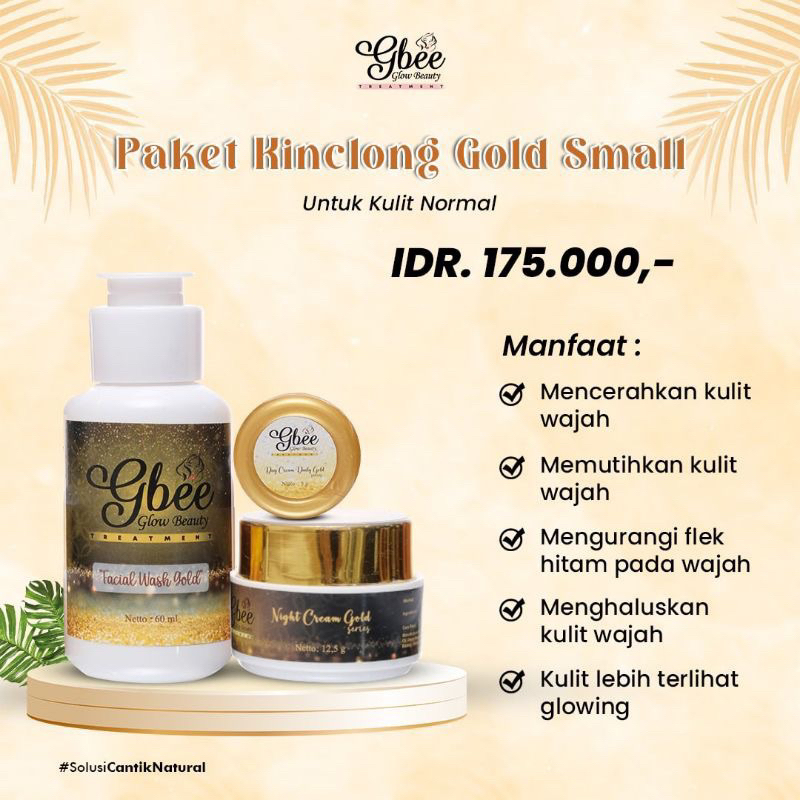 Gbee Glow Beauty paket kinclong gold small/paket skincare kinclong gold