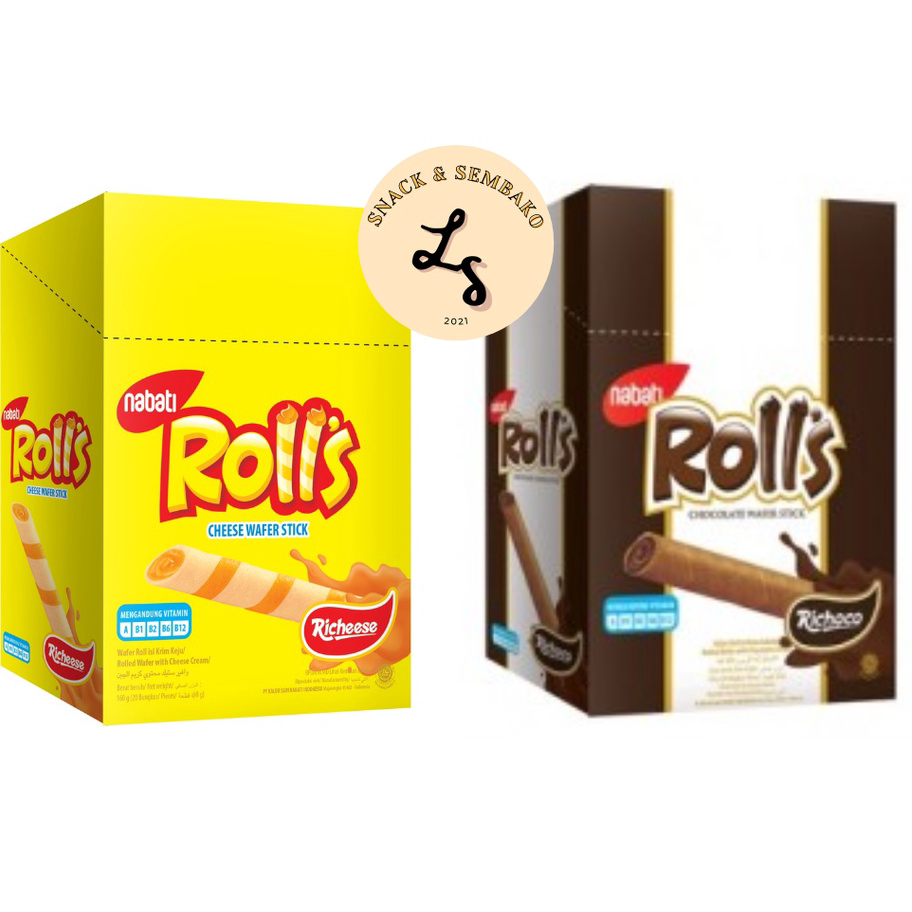 

Model Terkini Nabati Rolls Cokelat/Keju 1 Box 20 pcs Big Sale