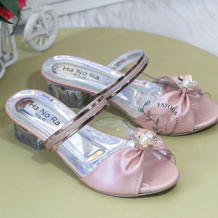 Dijual Murah sandal high heels anak || sandal hak kaca mika anak perempuan