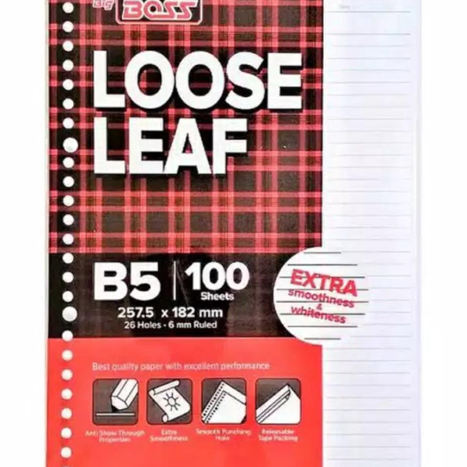 

Terbaru [DAVIS]BIGBOSS loose leaf / Isi File Binder B5 100